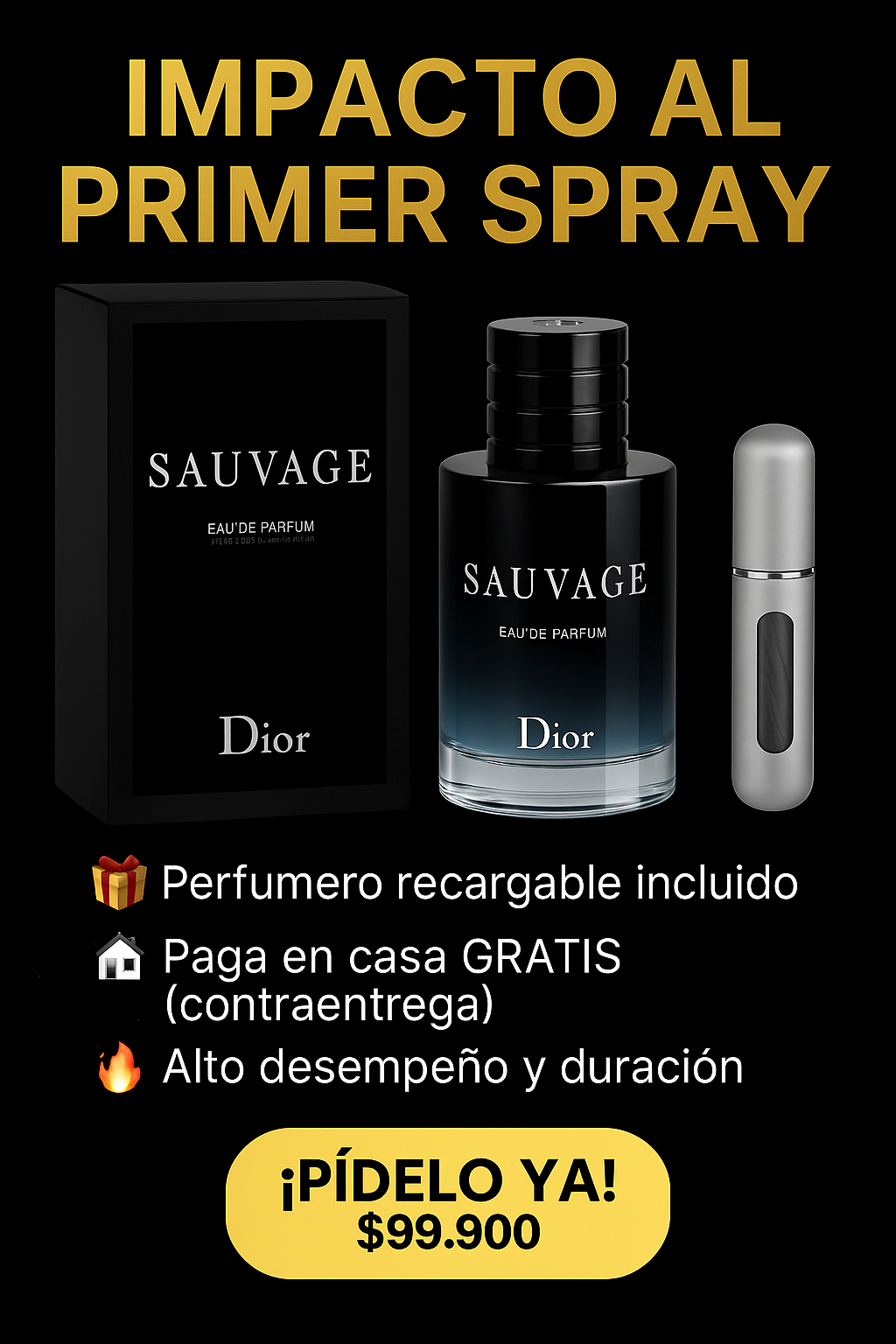 💎FRAGANCIA MASCULINA 100 ml — Alto desempeño 🔥 + 🎁 Perfumero de regalo