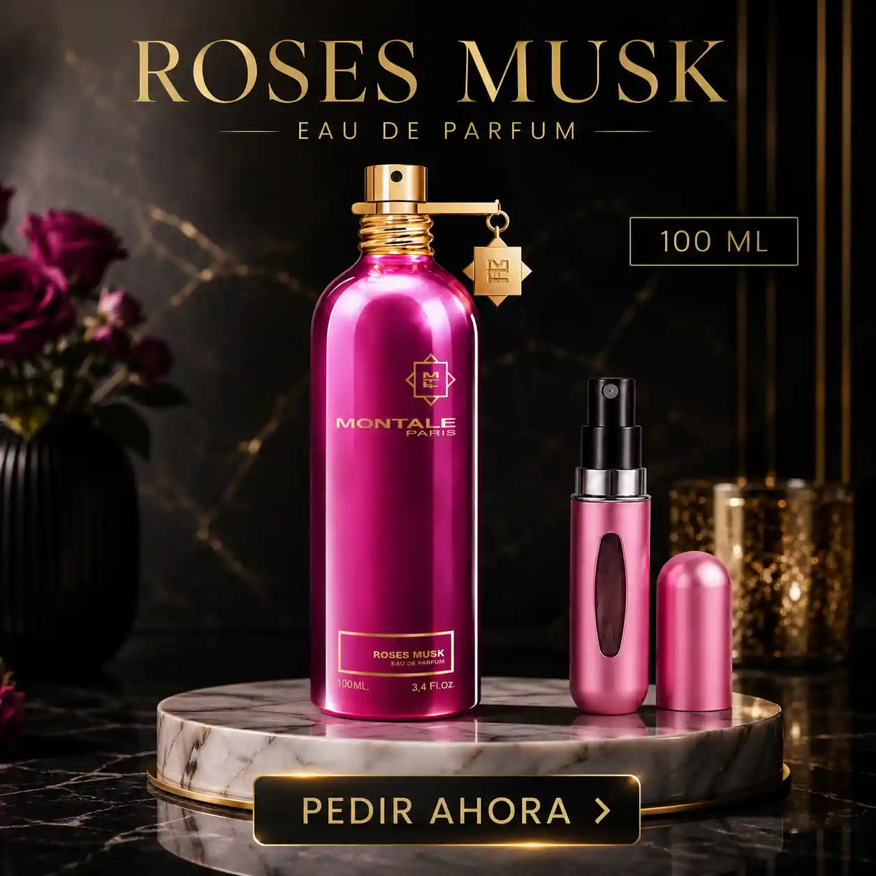 MONTALE ROSES MUSK 100 ML + PERFUMERO RECARGABLE (DAMA)
