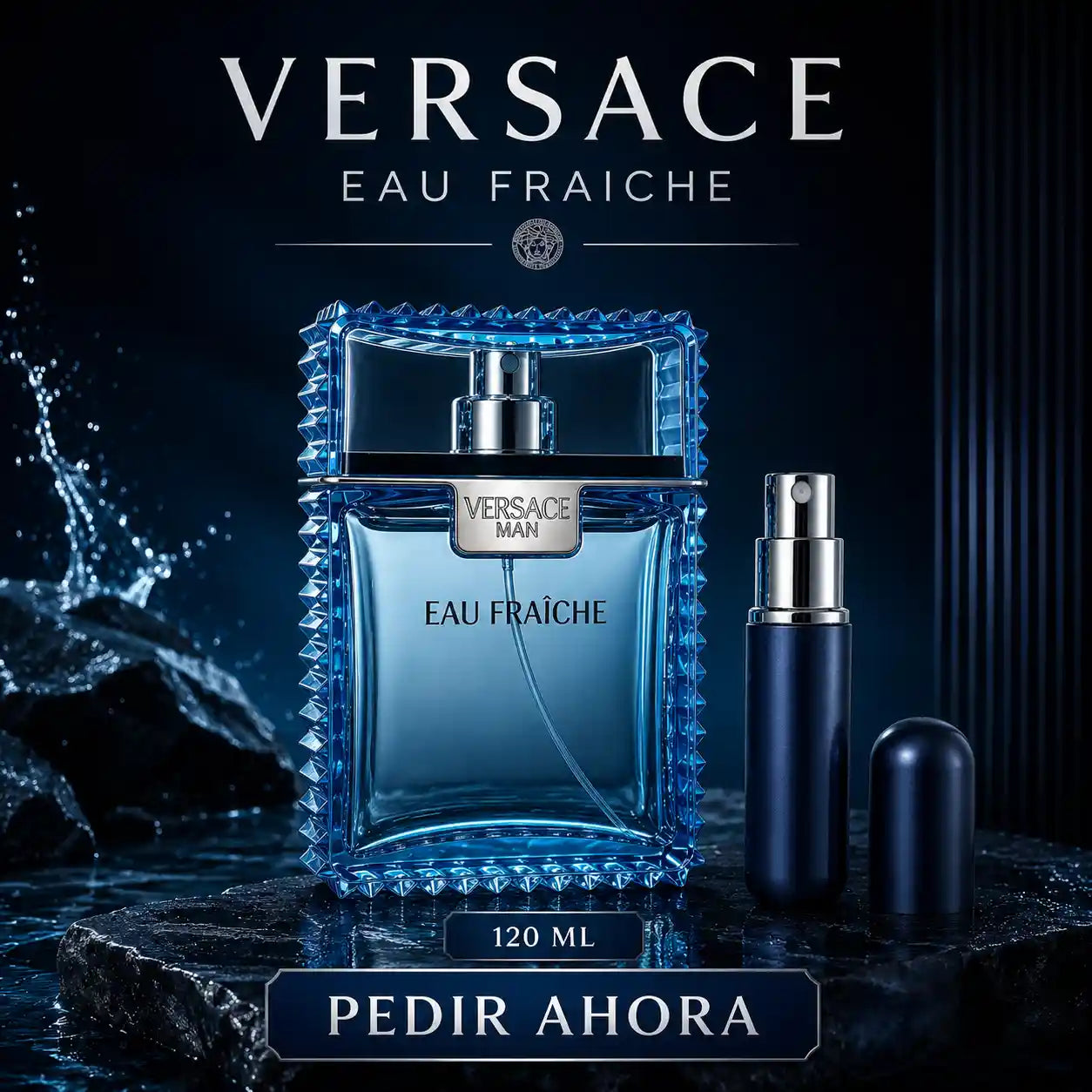 VERSACE EAU FRAICHE 120 ML + PERFUMERO RECARGABLE (CABALLERO)
