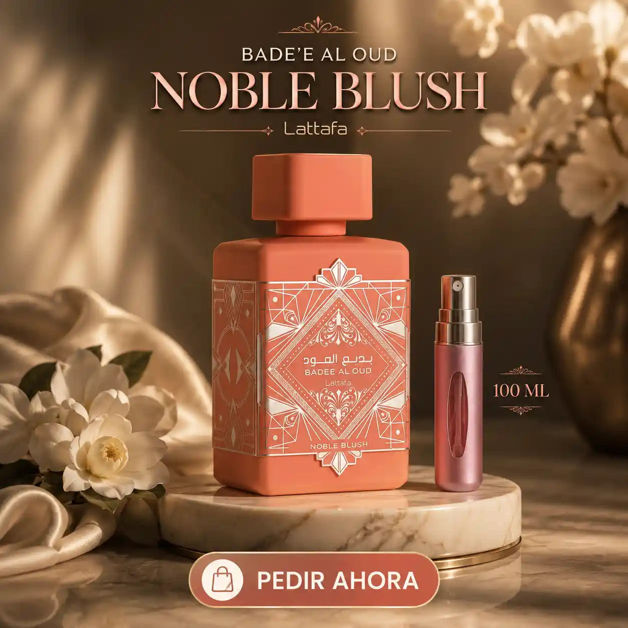 LATTAFA NOBLE BLUSH CAJA + PERFUMERO RECARGABLE (DAMA)