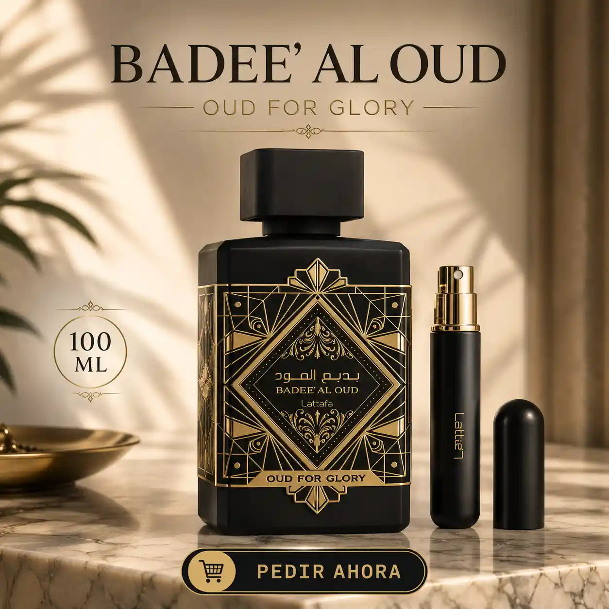 LATTAFA OUD FOR GLORY CAJA 100 ML + PERFUMERO RECARGABLE (CABALLERO)