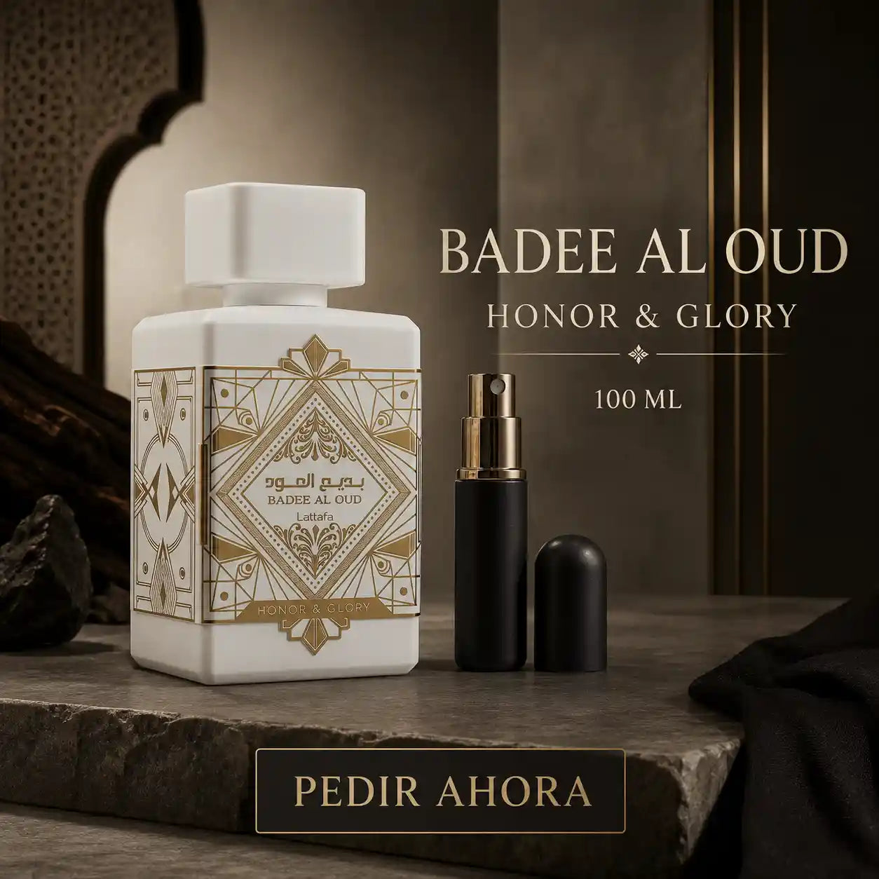 LATTAFA HONOR Y GLORY 100 ML + PERFUMERO RECARGABLE (UNISEX)